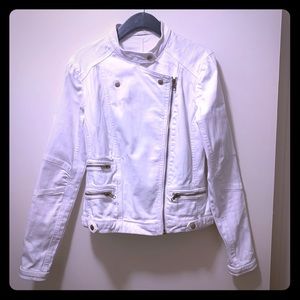 White motorcycle denim jacket